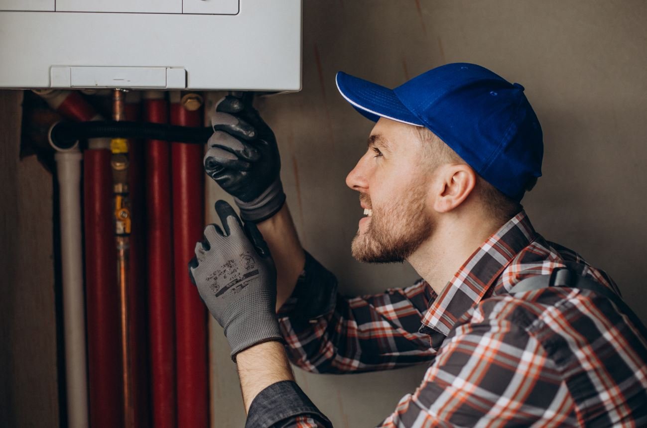 Furnace repair technician at work in Salt Lake City